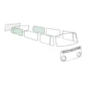 Vitre latérale arrière teintée verte pour VOLKSWAGEN Combi Bay Window (08/1967-07/1979)