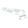Vitre latérale centrale teintée verte pour VOLKSWAGEN Combi Bay Window (08/1967-07/1979)