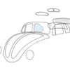 Vitre latérale de custode arrière droite pour Volkswagen Coccinelle ->07/1964