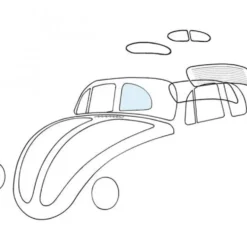 Vitre latérale de custode arrière droite pour Volkswagen Coccinelle ->07/1964