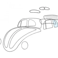 Vitre latérale de custode arrière gauche pour Volkswagen Coccinelle ->07/1964